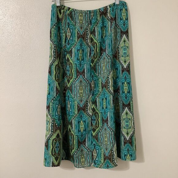 Vintage Y2K 2000s Blue Green Fairycore Bohemian Boho Fairy Grunge Maxi Skirt 14 - Picture 4 of 7
